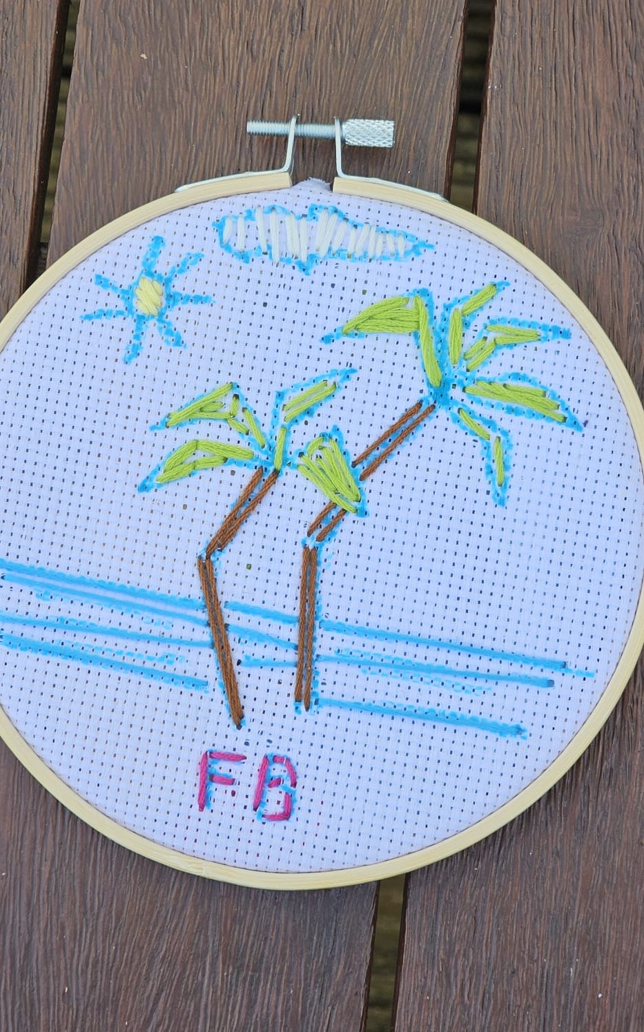 Sun, Sea & Coconut Tree Hoop